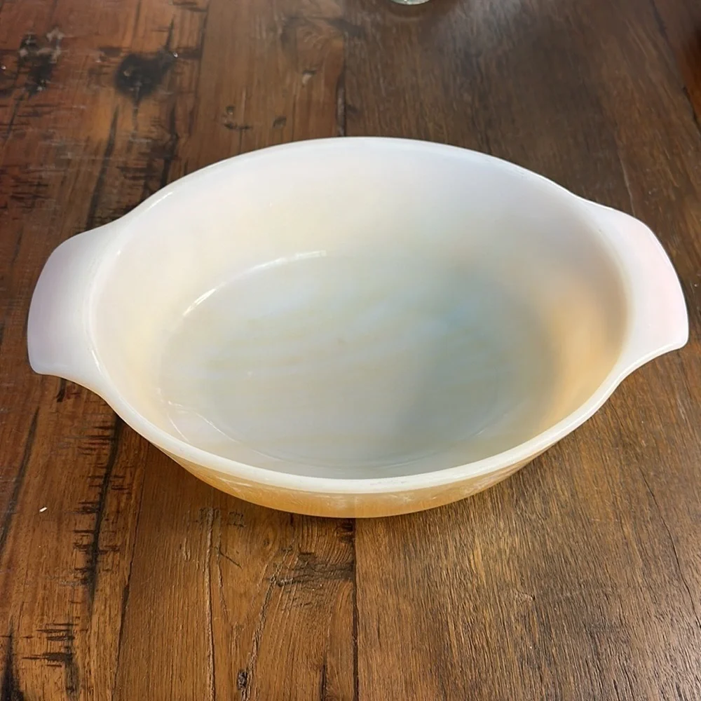 Peach Luster Fire King - Anchor Hocking OvenWare 1.5 Quart oval Casserole Dish